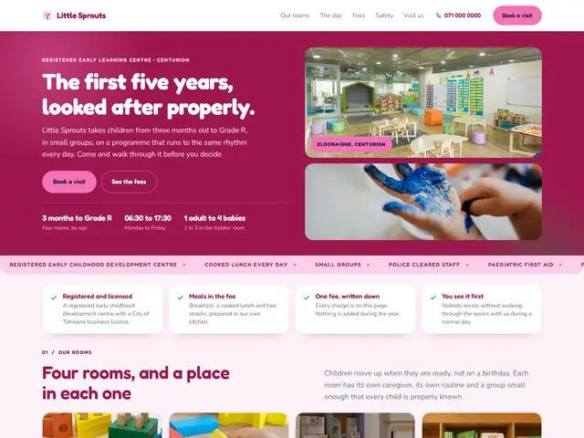 Little Sprouts, Early learning · Centurion: homepage we built
