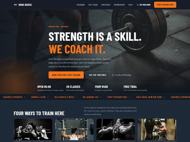 Iron House, Strength club · Gqeberha: homepage we built
