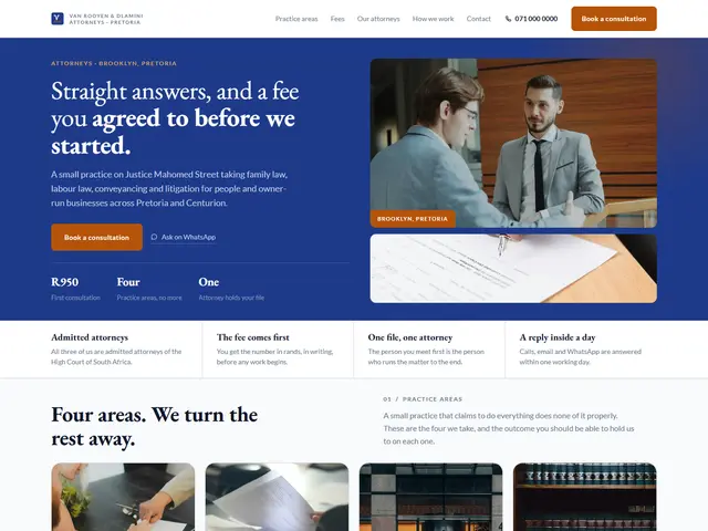 Van Rooyen & Dlamini, Attorneys · Pretoria: homepage we built