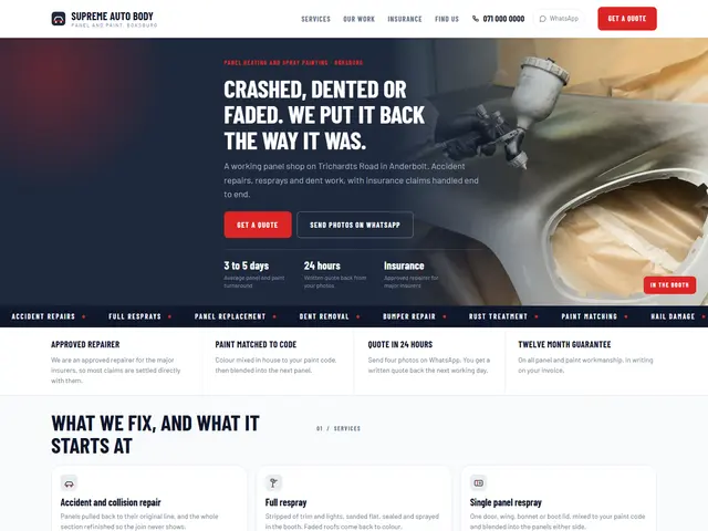 Supreme Auto Body, Panel beaters · Boksburg: homepage we built