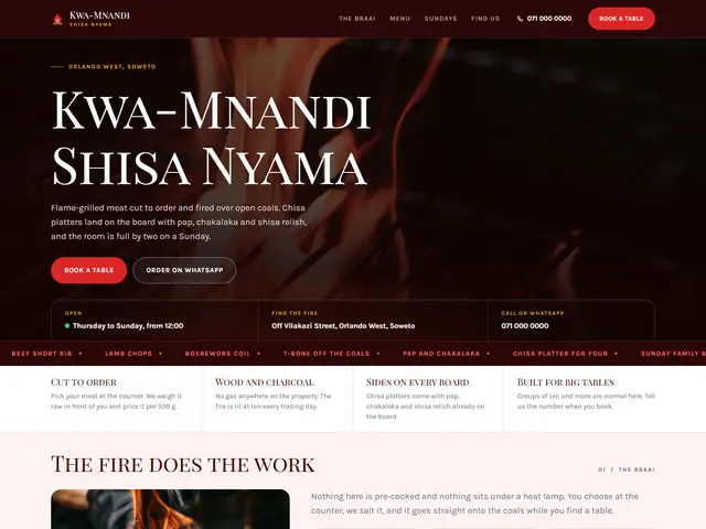 Kwa-Mnandi, Shisa nyama · Soweto: homepage we built